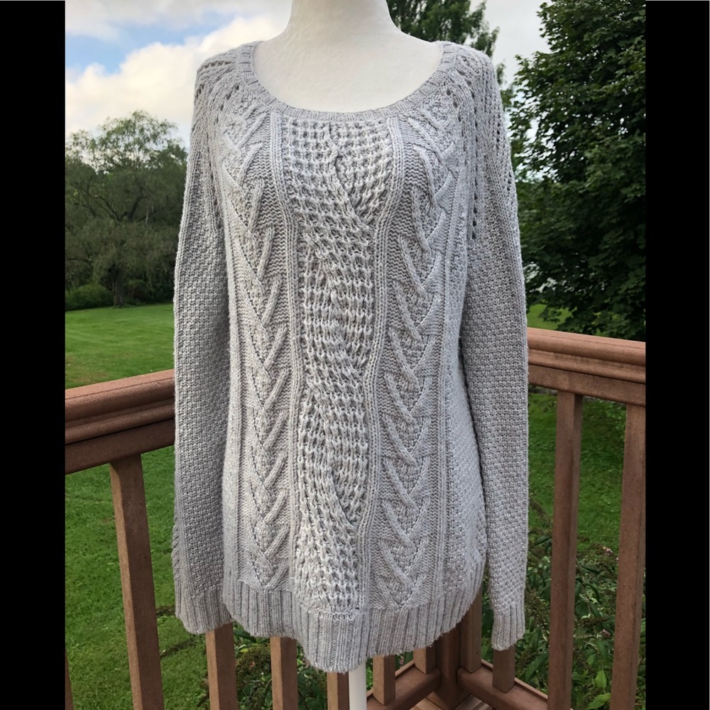 Gap Knit 100% Cotton Gray Sweater Large